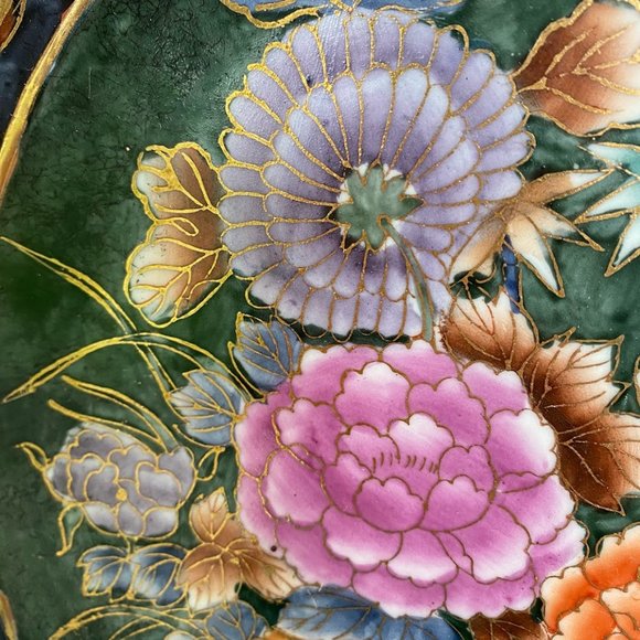 Vintage Ko-Kutani Style Decorative 12” Plate - Hand Painted Bouquet - Rare - Picture 3 of 8